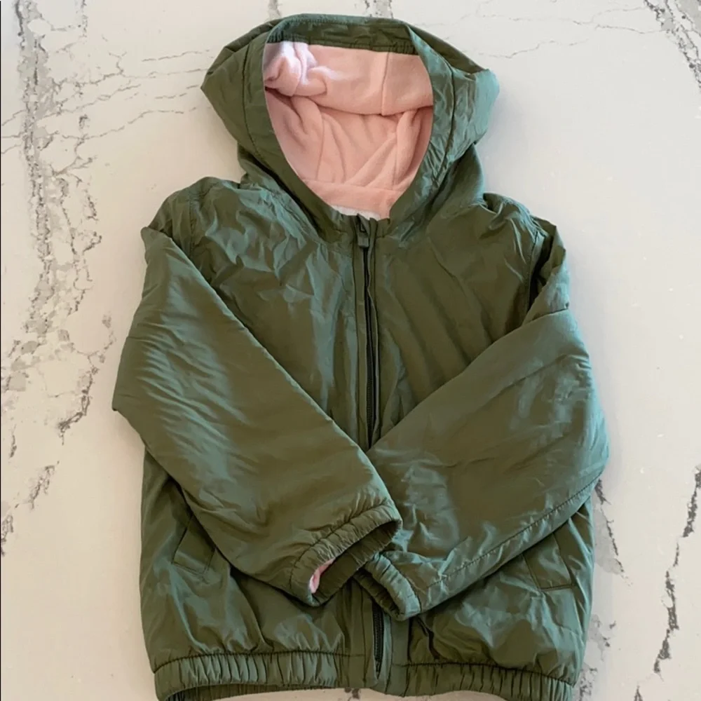 Kids Olive Green Hooded Jacket